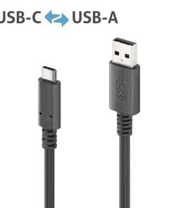 PureLink USB-C auf USB-A Kabel - USB 3.2 Gen2x1, 3A, 10Gbps - PureInstall 1,8m