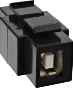 Alternative view of USB 2.0 Snap-In Einsatz, USB A Buchse/ B Buchse, schwarzes Gehäuse, schwarz