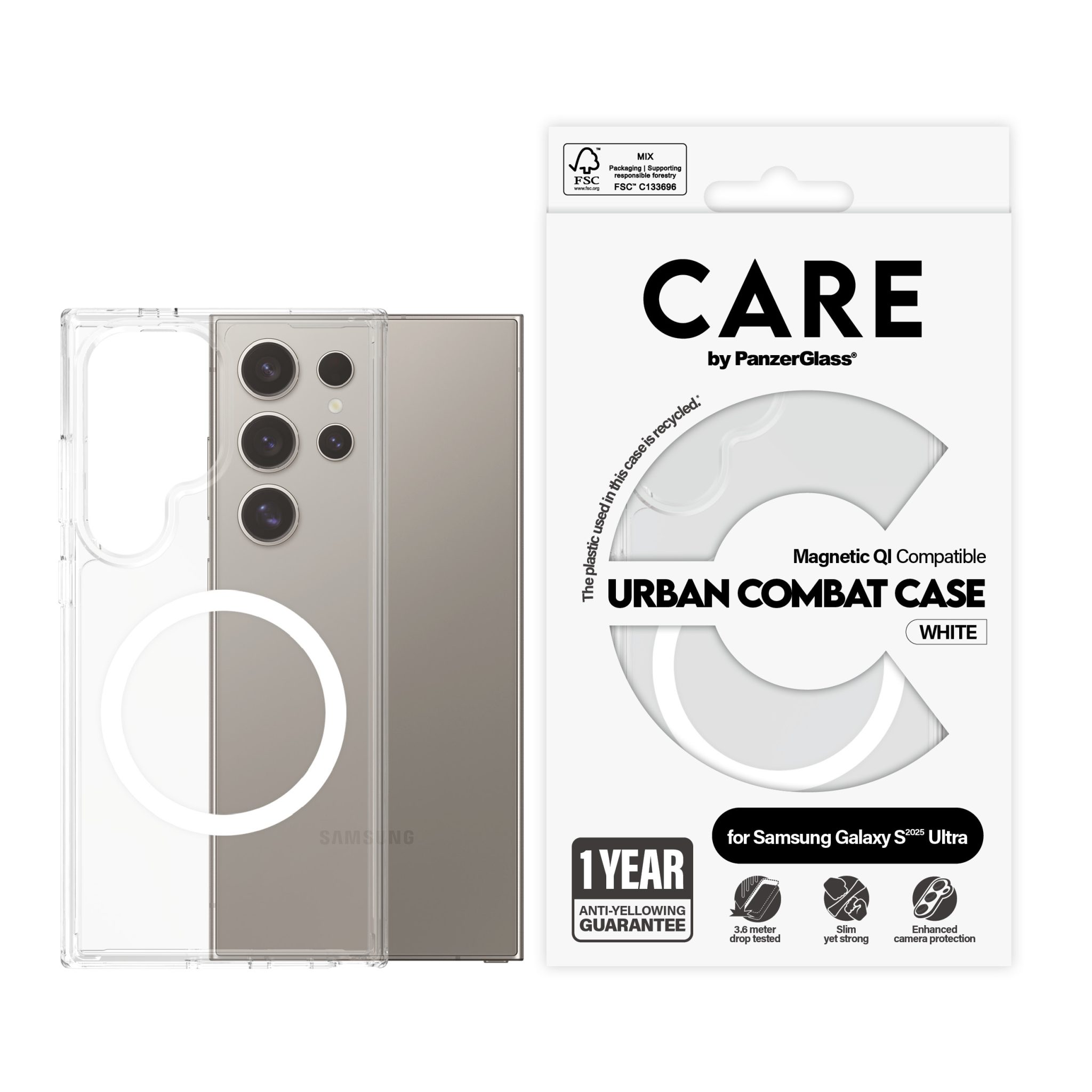 CARE Flagship Case Clear w. white QI Galaxy S25 Ultra CARE Flagship Case Clear w. white QI Galaxy S25 Ultra – Bild 2