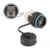 Delock Kabelverbinder RJ45 Buchse zu Cat.6A LSA mit Verschlusskappe wasserfest mit M16 Gewinde und Bayonettverschluss IP68 staub- und wasserdicht
