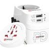 SKROSS Pro Light USB AC30PD World, weiss Europa, ich komme! Der Länderstecker World to Europe ist ideal, wenn Sie in Länder mit Schutzkontakt-Steckdosenstandard reisen. So können Sie vor Ort alle Ihre 2- und 3-poligen Geräte anschliessen.