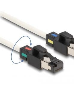 Delock Netzwerkkabel RJ45 Stecker zu Stecker Cat.6A S/FTP 1 m weiß