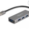 Delock 4 Port USB 3.2 Gen 1 Hub mit USB Typ-A Anschluss 4xTyp-A Buchsen seitlich