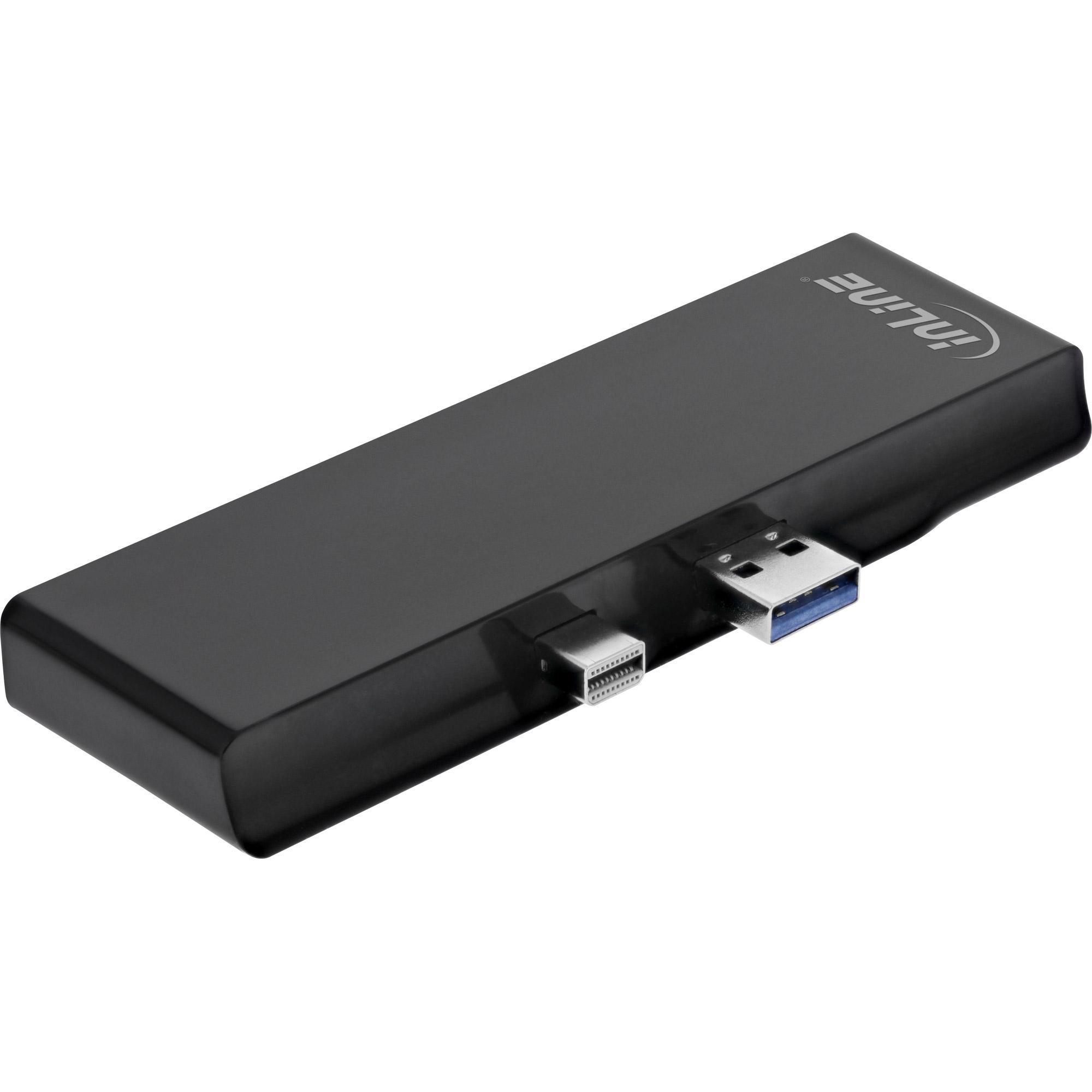 InLine® MultiHub, Surface Pro 4/5/6, 3-Port USB 3.2 Typ-A Buchse, HDMI 4K, Cardreader, schwarz InLine® MultiHub, Surface Pro 4/5/6, 3-Port USB 3.2 Typ-A Buchse, HDMI 4K, Cardreader, schwarz – Bild 2