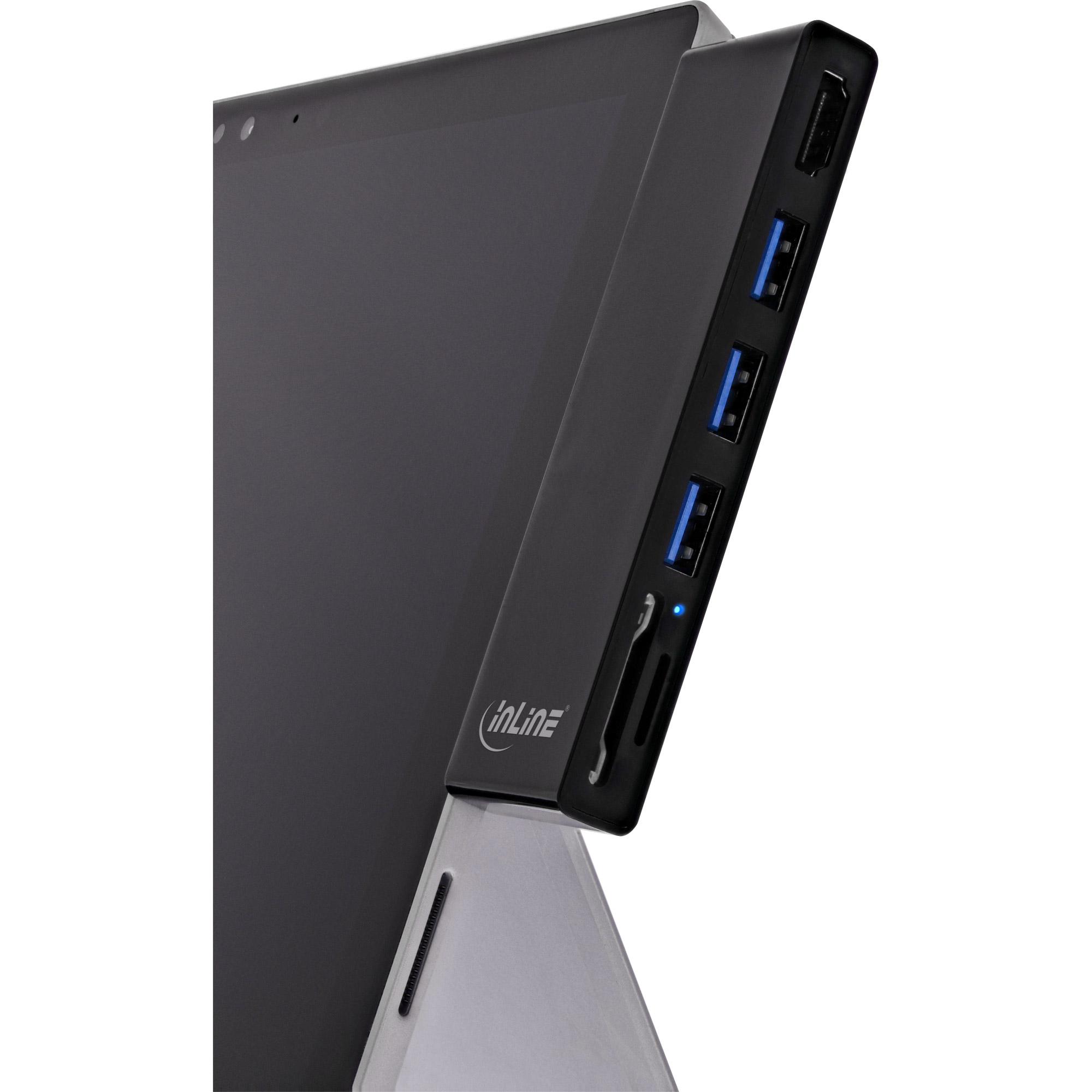 InLine® MultiHub, Surface Pro 4/5/6, 3-Port USB 3.2 Typ-A Buchse, HDMI 4K, Cardreader, schwarz InLine® MultiHub, Surface Pro 4/5/6, 3-Port USB 3.2 Typ-A Buchse, HDMI 4K, Cardreader, schwarz – Bild 8