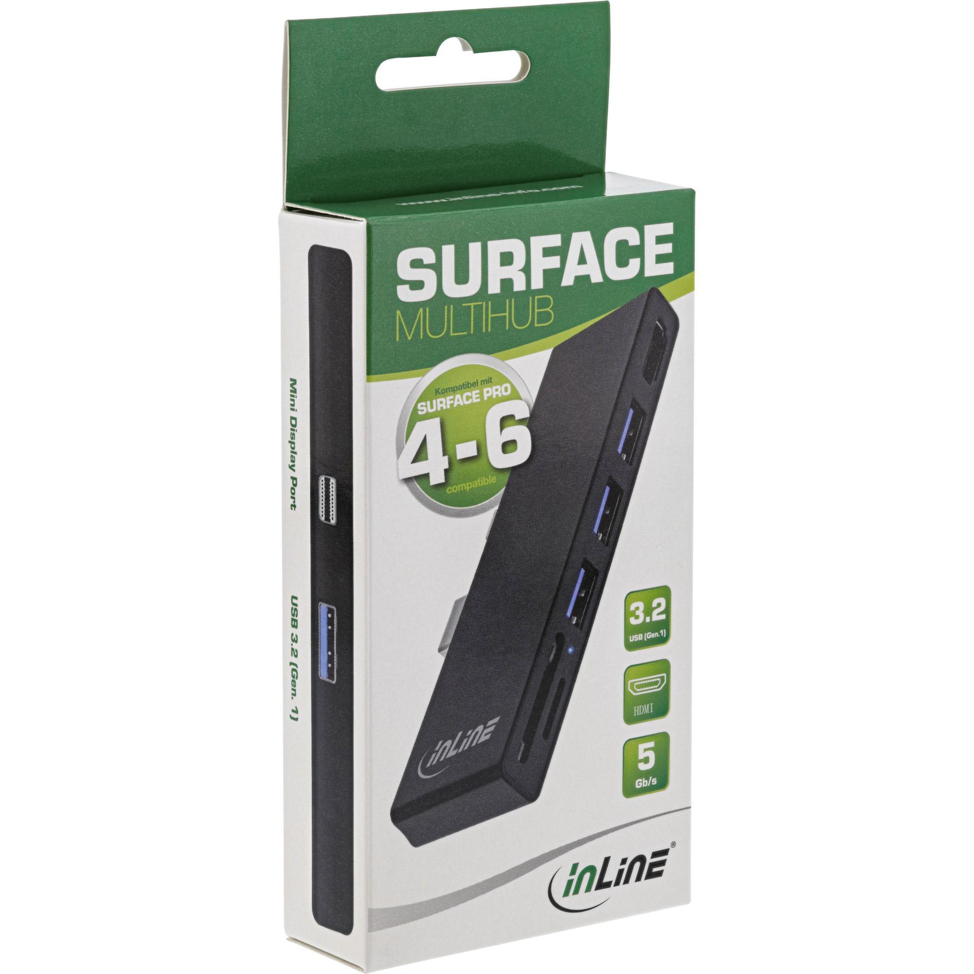 InLine® MultiHub, Surface Pro 4/5/6, 3-Port USB 3.2 Typ-A Buchse, HDMI 4K, Cardreader, schwarz InLine® MultiHub, Surface Pro 4/5/6, 3-Port USB 3.2 Typ-A Buchse, HDMI 4K, Cardreader, schwarz – Bild 9