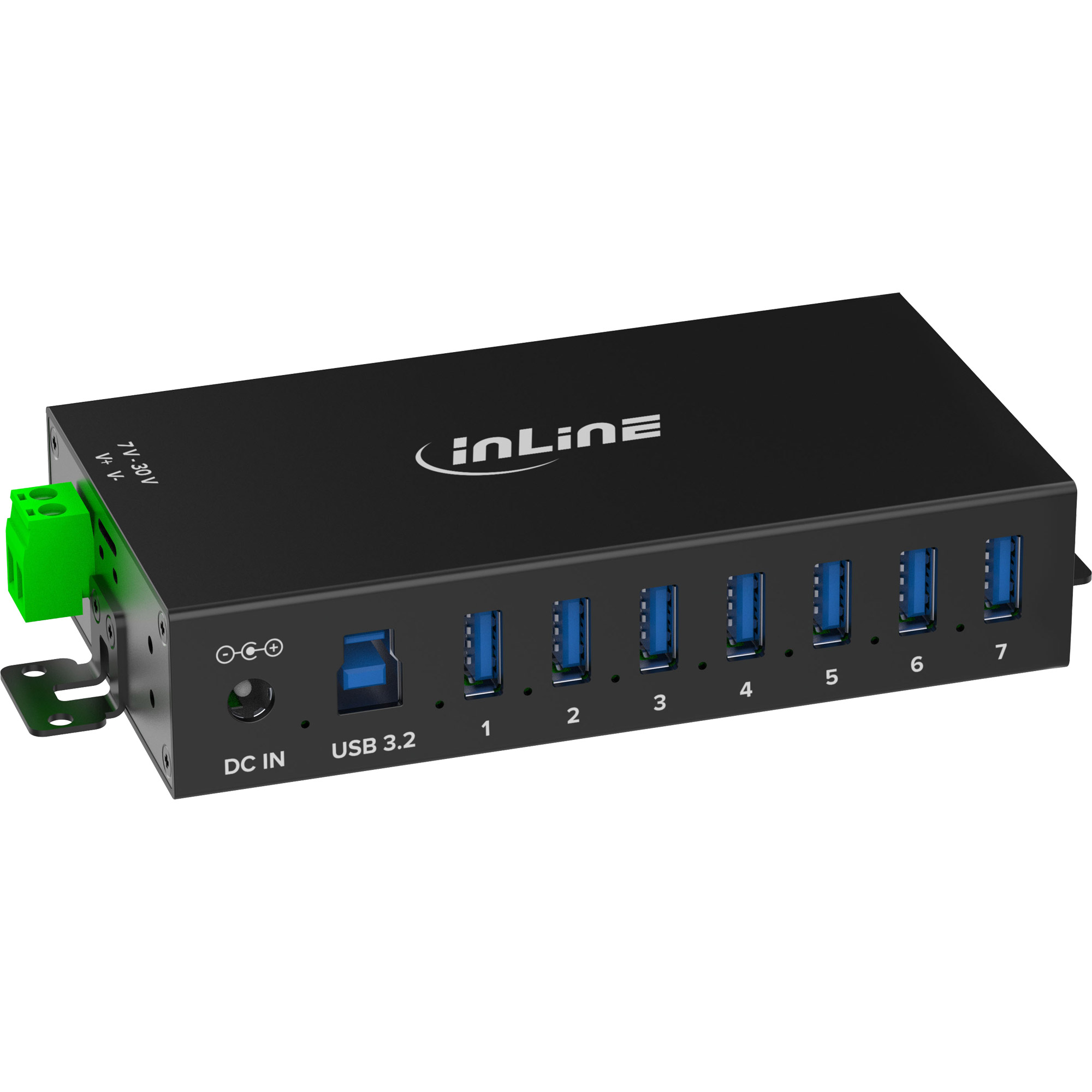 InLine® USB 3.2 Gen.1 Industrie-Hub, 7 Port, Aluminiumgehäuse, mit Netzteil InLine® USB 3.2 Gen.1 Industrie-Hub, 7 Port, Aluminiumgehäuse, mit Netzteil