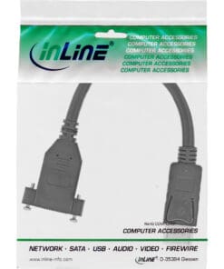 Alternative view of InLine® DisplayPort Adapterkabel, DisplayPort Stecker auf Buchse zum Einbau, 0,2m, schwarz