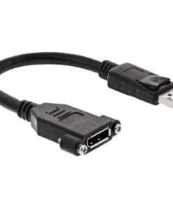 InLine® DisplayPort Adapterkabel, DisplayPort Stecker auf Buchse zum Einbau, 0,2m, schwarz