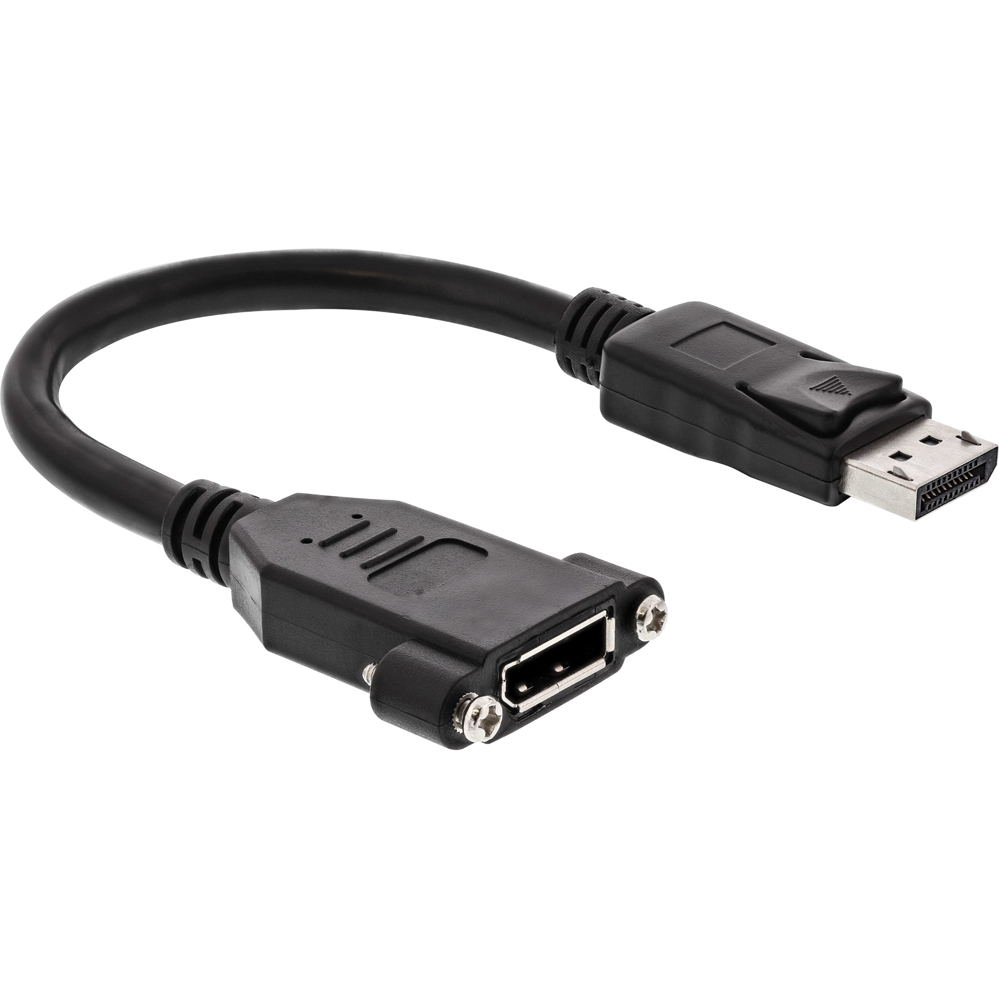 InLine® DisplayPort Adapterkabel, DisplayPort Stecker auf Buchse zum Einbau, 0,2m, schwarz InLine® DisplayPort Adapterkabel, DisplayPort Stecker auf Buchse zum Einbau, 0,2m, schwarz