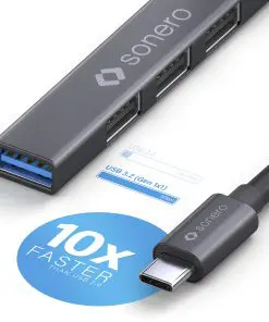 PureLink sonero USB 3.2 Gen1x1 Hub - 4 Port USB-A Stecker - 0,15m - Space Grey