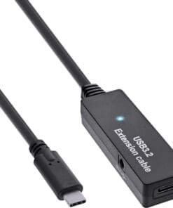 InLine® USB 3.2 Gen.1 Aktiv-Verlängerung, USB-C Stecker an USB-C Buchse, 5m