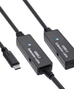 InLine® USB 3.2 Gen.1 Aktiv-Verlängerung, USB-C Stecker an USB-C Buchse, 10m
