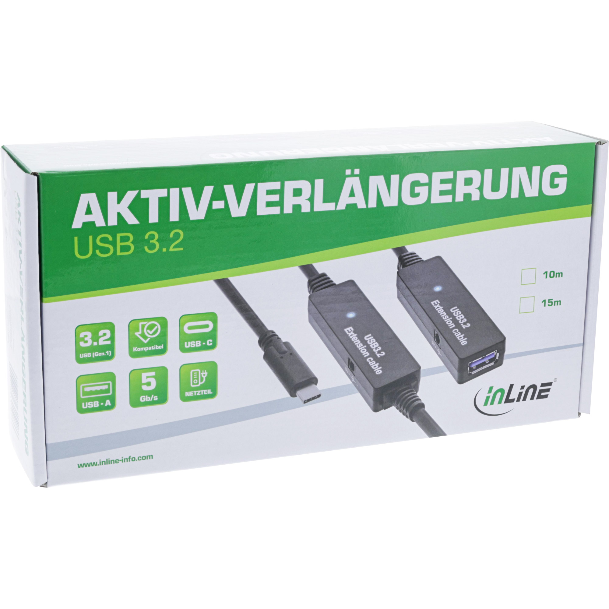 InLine® USB 3.2 Gen.1 Aktiv-Verlängerung, USB-C Stecker an USB-A Buchse, 15m InLine® USB 3.2 Gen.1 Aktiv-Verlängerung, USB-C Stecker an USB-A Buchse, 15m – Bild 4