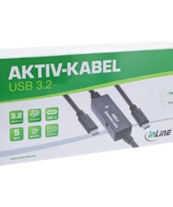 InLine® USB 3.2 Gen.1 Aktiv-Kabel, USB-C Stecker an USB-C Stecker, schwarz, 10m InLine® USB 3.2 Gen.1 Aktiv-Kabel, USB-C Stecker an USB-C Stecker, schwarz, 10m – Bild 4