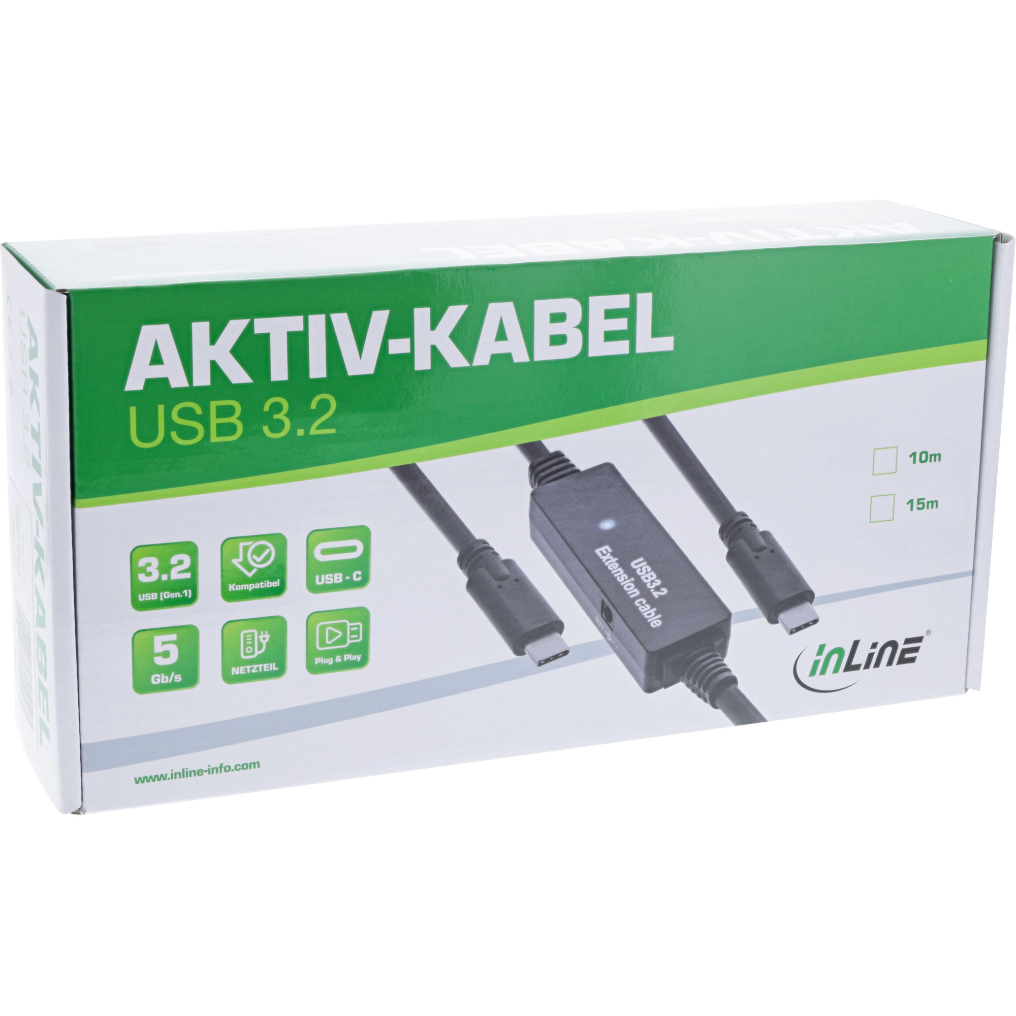 InLine® USB 3.2 Gen.1 Aktiv-Kabel, USB-C Stecker an USB-C Stecker, schwarz, 10m InLine® USB 3.2 Gen.1 Aktiv-Kabel, USB-C Stecker an USB-C Stecker, schwarz, 10m – Bild 4