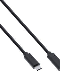 InLine® USB 3.2 Kabel, USB Typ-C Verlängerung Stecker/Buchse, schwarz, 2m