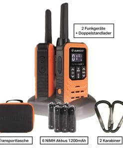 Albrecht 2er Kofferset Tectalk Float 2,wasserges. PMR+Ladegeräte+Karabinerhaken
