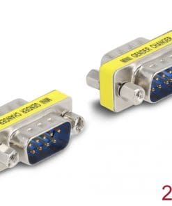 Delock D-Sub 9 Pin Gender Changer Stecker zu Stecker (Muttern) 2 Stück