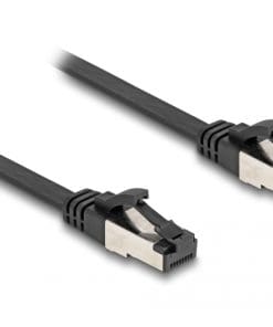 Delock RJ45 Flachband Patchkabel Stecker zu Stecker Cat.8.1 flexibel 2 m schwarz