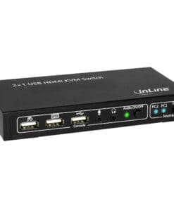 InLine® KVM Desktop Switch, 2-fach, HDMI 4K2K, USB 2.0 Hub, mit Audio