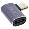 InLine® USB4 Adapter, USB Typ-C Stecker/Buchse rechts/links gewinkelt, Aluminium, grau