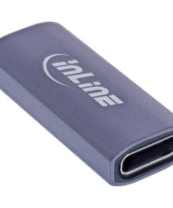 InLine® USB4 Adapter, USB-C Buchse/Buchse, Aluminium, grau