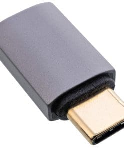 InLine® USB4 Adapter, USB-C Stecker/Buchse, Aluminium, grau