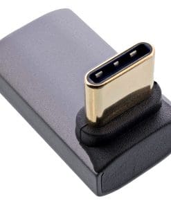 Alternative view of InLine® USB4 Adapter, USB-C Stecker/Buchse oben/unten gewinkelt, Aluminium, grau