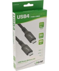 Alternative view of InLine® USB4 Kabel, USB Typ-C Stecker/Stecker, schwarz, 0,5m