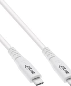 InLine® USB4 Kabel, USB-C Stecker/Stecker, PD 240W, 8K60Hz, TPE, weiß, 2m