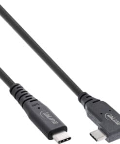 InLine® USB4 Kabel, USB-C einseitig gewinkelt, PD 240W 8K60Hz, TPE schwarz, 2m