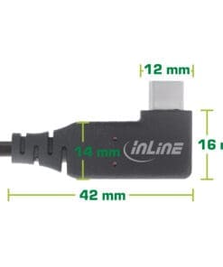 Alternative view of InLine® USB4 Kabel, USB-C einseitig gewinkelt, PD 240W 8K60Hz, TPE schwarz, 2m