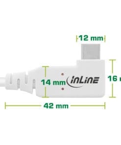 Alternative view of InLine® USB4 Kabel, USB-C, einseitig gewinkelt, PD 240W, 8K60Hz, TPE, weiß, 1,5m