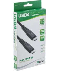 Alternative view of InLine® USB4 Kabel, USB-C ST/ST, PD 240W, 8K60Hz, TPE schwarz, 2m