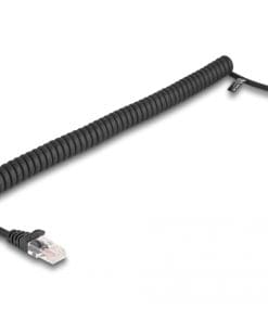 Delock RJ45 Spiralkabel Stecker zu Stecker Cat.5e 1 m schwarz