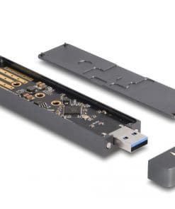 Delock Externes Gehäuse für M.2 NVMe PCIe SSD oder SATA SSD