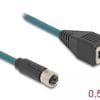 Delock M12 Adapterkabel X-kodiert 8 Pin Buchse zu RJ45 Buchse 50 cm