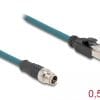 Delock M12 Adapterkabel X-kodiert 8 Pin Stecker zu RJ45 Stecker 50 cm