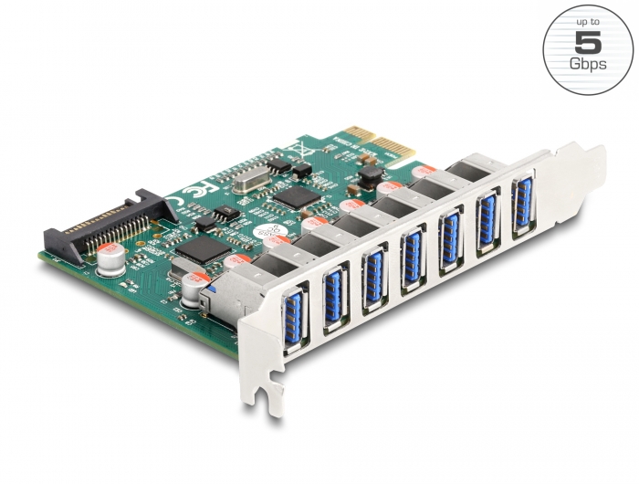Delock PCI Express x1 Karte zu 7 x extern USB 5 Gbps Typ-A Buchse Delock PCI Express x1 Karte zu 7 x extern USB 5 Gbps Typ-A Buchse
