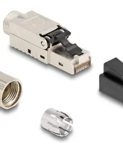 Delock RJ45 Stecker feldkonfektionierbar Cat.6A mit Kabelverschraubung