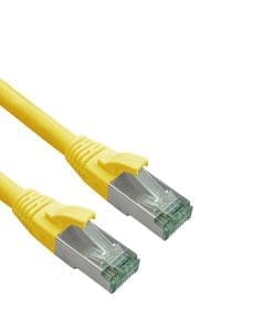 helos Patchkabel Cat.6a Superflex Cat.7 Rohkabel GHMT AWG 26/7 gelb 1,0m