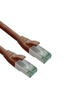 helos Patchkabel Cat.6a Superflex Cat.7 Rohkabel GHMT AWG 26/7 braun 1,0m