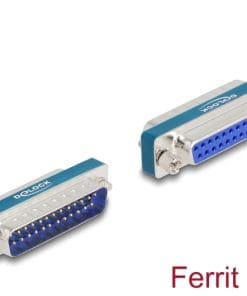 Delock HF/EMI Entstörfilter D-Sub 25 Pin Stecker zu Buchse mit Tiefpass induktiv