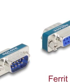 Delock HF/EMI Entstörfilter D-Sub 9 Pin Stecker zu Buchse mit Tiefpass induktiv