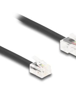 Delock Telefonkabel RJ45 Stecker zu RJ11 Stecker schwarz 5 m