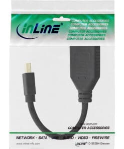 Alternative view of InLine® Kabel Mini DisplayPort Stecker zu DisplayPort Buchse, 4K2K, schwarz, 0,15m, schwarz