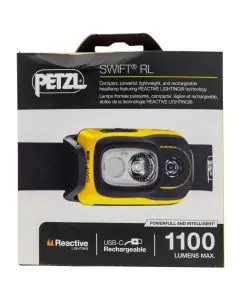 Petzl E810AB00 SWIFT RL Stirnlampe, schwarz/gelb