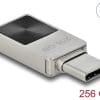Delock Mini USB 5 Gbps USB-C Speicherstick 256 GB - Metallgehäuse und USB Stromversorgung weiß