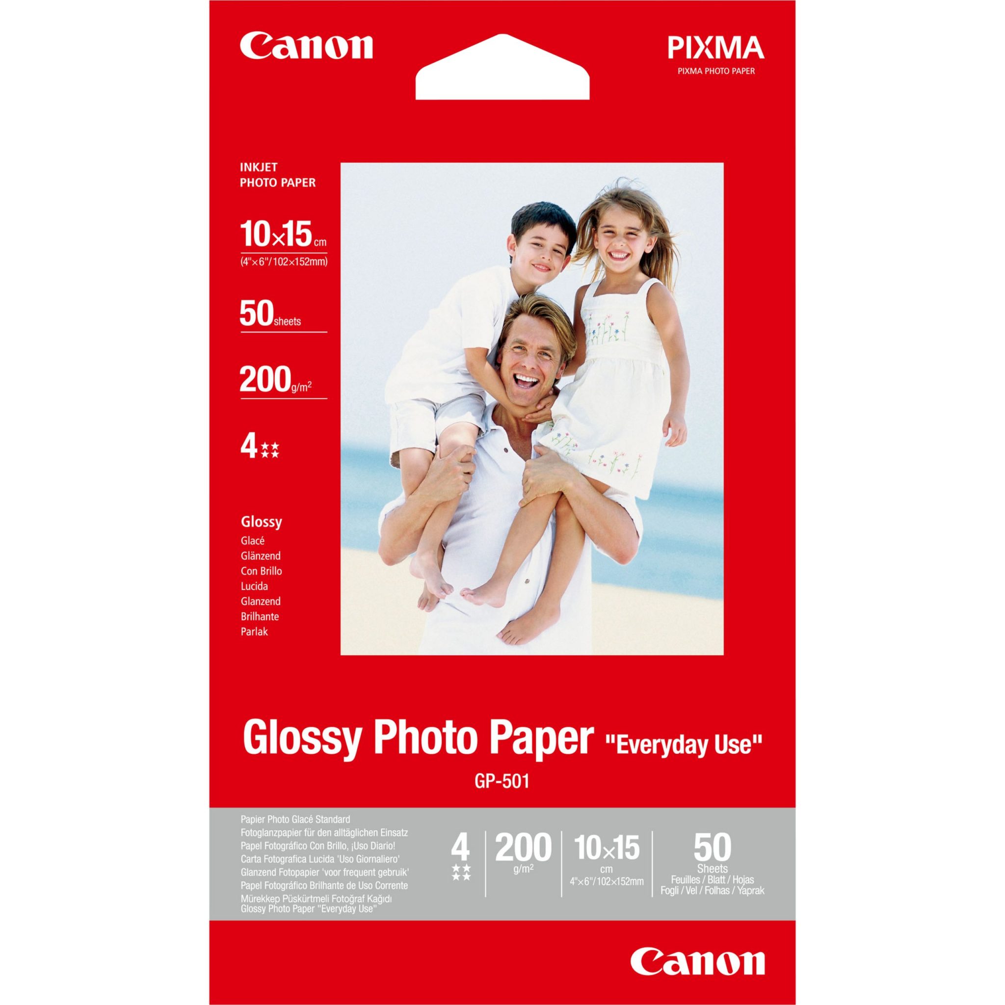 Canon Fotopapier gläanzend GP-501 (10x15cm- 50 Blatt) Mit dem Professionellen Fotopapier Luster, einem professionellen Fotopapier mit glänzender Struktur, erhalten Sie lebendige Farb- und beeindruckende Schwarzweißdrucke. Damit gelingt Ihnen auch zu Hause ein attraktiver Fotolabor-Look.